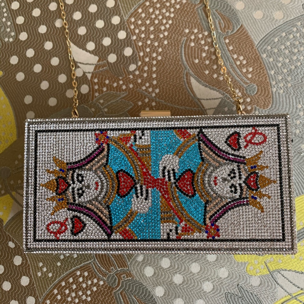 Gem Embellished “Queen of Hearts” Clutch/Purse